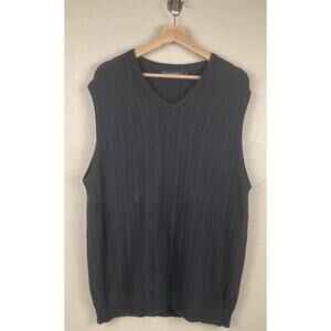 Vintage Carmel Golf Sweater Vest Men’s L V-Neck USA Classic Preppy Knit